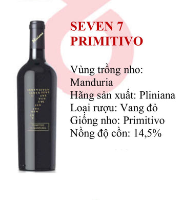 Rượu Vang Đỏ Seven 7 Primitivo Di Manduria