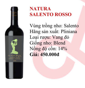 Rượu Vang Đỏ Natura Salento Rosso