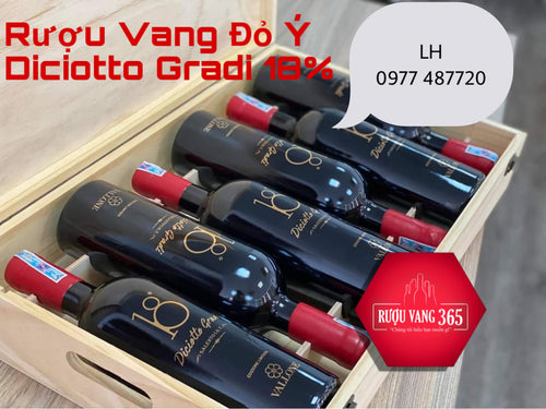 RƯỢU VANG ĐỎ Ý DICIOTTO GRADI 18 ĐỘ